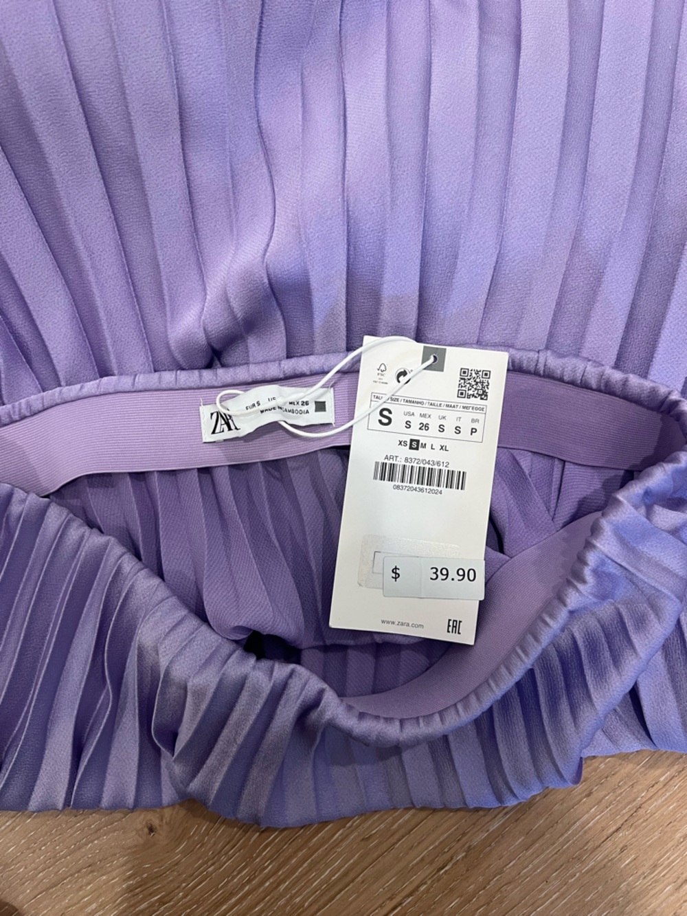 NWT Zara Lavender Pleated Midi Skirt - Picture 2 of 2